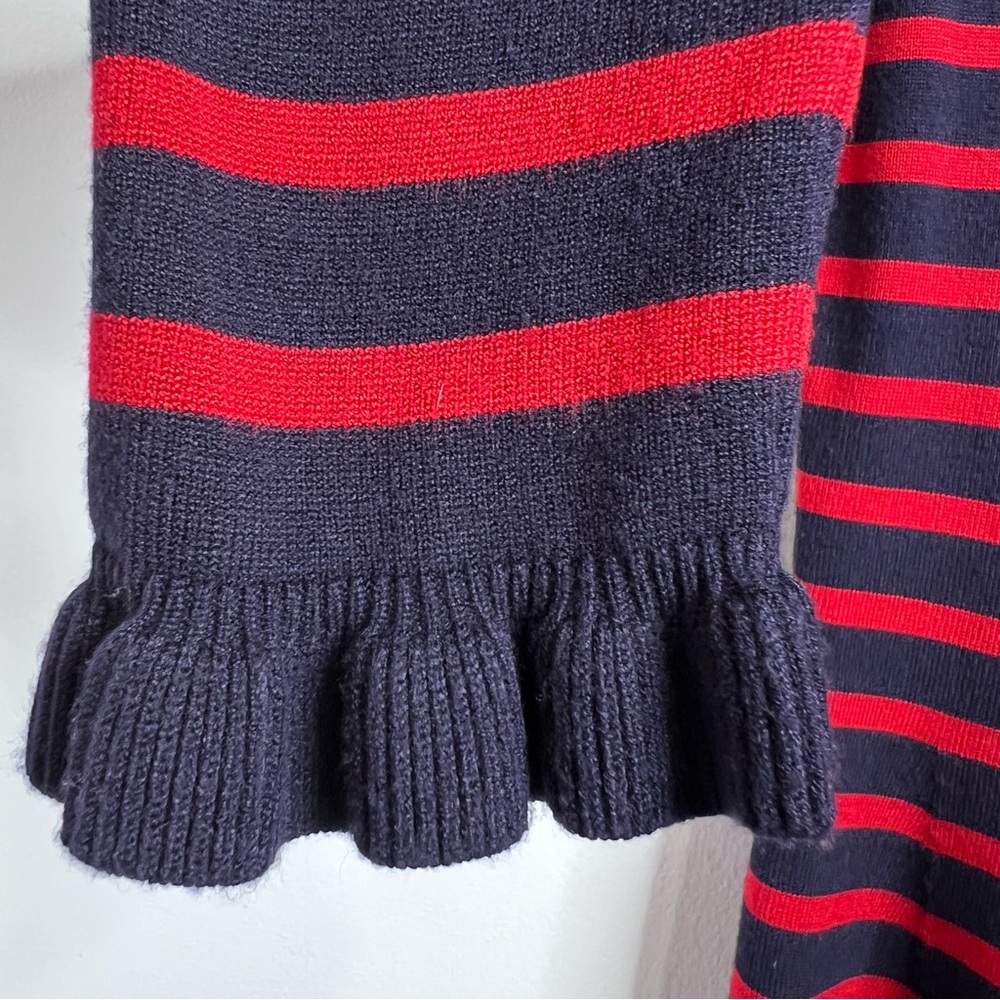 1901 Nordstrom French Striped Mock Neck Knit Dress Navy/Red Size S - Picture 10 of 16